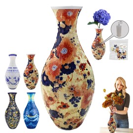 3D Puzzle Vase, 3D Jigsaw Puzzles for Adults, Unique Arts Flower Jigsaws for Flowers Arrangement and Home Decor, Detachable Puzzle Planter Made By 160 Curved Plastic Puzzles Pieces (Yellow)