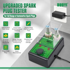 DUOYI DY28 Dual Hole Car Spark Plug Tester 12V Gasoline Ignition Plug Diagnostic Tool