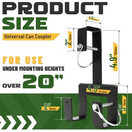 HECASA Universal Trash Can Coupler to Hook Multiple Wheeled Trash Containers Steel Construction 20 Inches Capacity Black