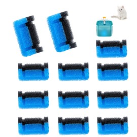 Qzbhct 12 Pack Cat Fountain Filter Replacement, Upgraded Foam Filter Sponge for Round Cubic Stainless Steel Top Cat Fountain, Crystal Fantasy Cat Fountain