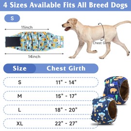 Grecle 5 Pack Dog Diapers Male, Premium Belly Bands for Male Dogs, High Absorbing Male Dog Pee Wraps for Doggie in Incontinence or Excitable Urination and Training M