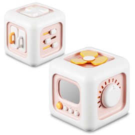 lerrbo Activity Cube BabyToys for 1 Year Old Girl Gifts, Montessori Toys for Baby Girl, Travel Sensory Toys for Toddlers 1-3, Learning Fine Motor Skills,1st Birthday Gifts for 12 Months+