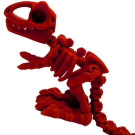 enttgo 3D Printed Dinosaur Model, Cute and Fun Dinosaur Skeleton Design Decoration - Premium Quality 3D Printed Toy. (Red)