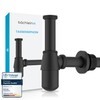 Bächlein Universal Cup Siphon for Washbasins and Washbasins (Matt Black),