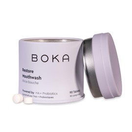 Boka Travel Size Mouthwash Tablets - Hydroxyapatite, Fluoride Free & Alcohol Free - Chewable Tablets to Freshen Breath, Kill Odor Quickly - (90 Pcs, Mint)