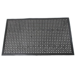 Lovinland Outdoor Mat Rubber Floor Mat Drainage Mat 60 x35 Inch Set of 2 Non- Slip MatCommercial Heavy Duty Mat for Kitchen Garage Resturant Garden Indoor Outdoor Mat Black (2,60 x 35 Inch)