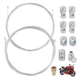 2 m Universal Motorcycle Cable Repair Kit, Universal Gas and Clutch Cable, Universal Motorcycle Throttle Cable, Universal Bicycle Gear Cable Set, with 9 x Nipple Universal Bicycle Gear Cable Set