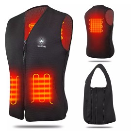 Intipal Unisex Electric Heated Vest Jacket, USB Charging Warm Waterproof (No Battery)