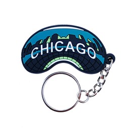 Vagabond Heart Chicago Keychain - PVC Rubber Chicago Illinois Key Ring - Souvenir Keyfob