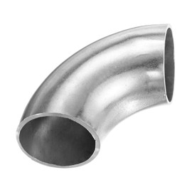 M METERXITY 4-Pack OD 1.3 Inch 90 Degree Mandrel Bend Elbow, Thicken 1.5 mm 304 Stainless Steel Exhaust Elbow Pipe for Car Modified Exhaust System, Stair Handrail Bend, Height 54 mm