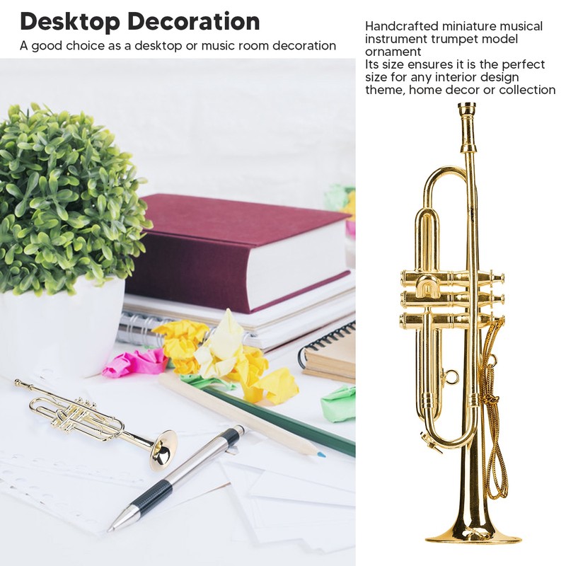 Miniature Trumpet Model High Simulation Mini Musical Instrument for Home
