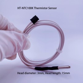 3Pcs HT-NTC100K 3D Printer Thermistor, Ender 3 Thermistor Upgrade NTC 100K 3950 Thermistor Sensor 3x15, XH2.54 2Pin Compatible for Ender 3 v2, Ender 5, CR6 CR10 Series V6 Volcano 3D Printer Hotend,