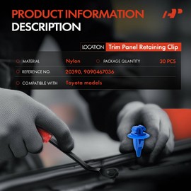 A-Premium 30PCS Nylon Fender Wheel Flare Moulding Clip Retainer Compatible with Toyota Tacoma 2001-2012, Highlander 2001-2012, Tundra 2001-2012, Sequoia 2001-2007, Land Cruiser 2001-2011