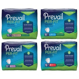 Prevail Per-Fit Adult Incontinence Briefs Diapers, Maximum Absorbency, M/R/L/XL - Large, 45-58" - 18 Count