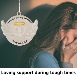 Angel Baby Ornament - Miscarriage Memorial Ornament - Baby Loss Christmas Keepsake - Pregnancy Loss Sympathy Gifts - Mommy of an Angel Wings Sympathy Gift