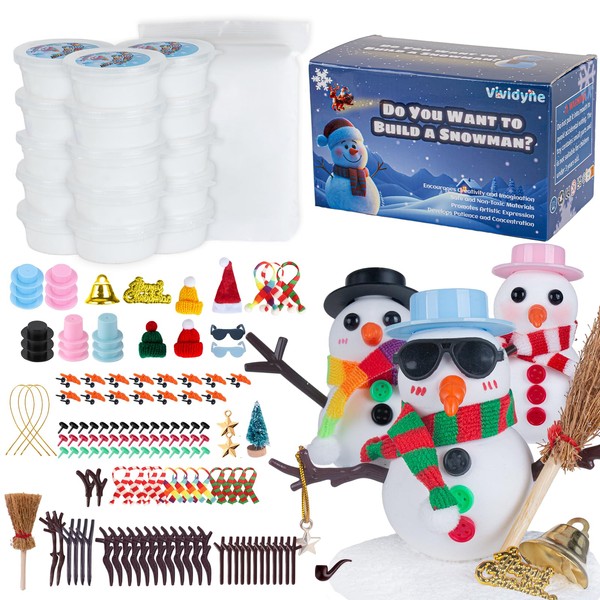 Vividyne 15 Pack Build a Snowman Kit, DIY Christmas Crafts