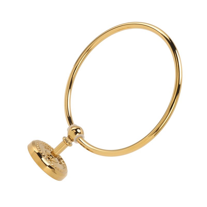 Towel Ring Golden Wall Mounted Glossy Hand Feel Decorative Copper