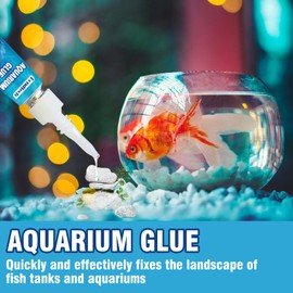 Aquarium Glue, Clear Reef Glue, Instant Coral Adhesive for Plants and Rocks, Mosses, Coral, Stone, Wood, Freshwater and Saltwater Aquascape (2pack 5g)