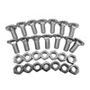 Unifizz 28PCS Stainless Steel Chrome-Capped Bumper Bolts and Nuts Kit