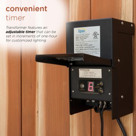 Alpine Corporation Outdoor 300 Watt Transformer with Photo Cell and Timer for Ponds and Fountains