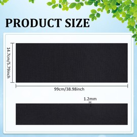 BENECREAT Cotton Strechy Kintted Rib Fabric, Black Tubular Rib Knit Fabric Ribbing Cuff Material for Collar NeckBands Trim Material Jacket Sewing, 99x14.7cm