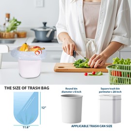 Strong Mini Trash Bags, 0.5 Gallon, 240 Counts, Small Garbage Bags for Bathroom, Kitchen, Home Trash Cans, Durable Plastic Bin Liners (Blue)