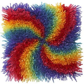 Wonderart Shaggy Pinwheel Latch Hook Kit, 12" X 12"