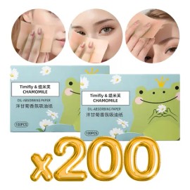 200p Papel Te Verde Absorbente Grasa Facial Elimina Brillo F                                                                                          