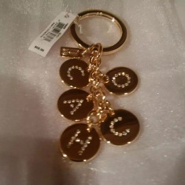 Coach NEW Coach Keychain Gold w/ Crystal Rhinestone Letters (w/ Tags in Coach polybag)