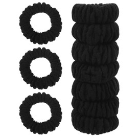 10 Pcs Black Scrunchie for Women, Ymapinc Elastic Black Hair Bands, Soft Nylon No Damage Hair Ties, Ponytail Holders Hair Accessories