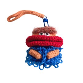 Yatchen Plush Case for AirPods Pro, Cute Fluffy 3D Cartoon Sausage Mouth Design Furry + Soft TPU Cover Warm Carrying Charging Box Keychain Accessories Anti-Fall Protective Case for AirPods Pro