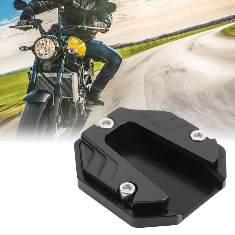 Demeras Motorcycle Side Stand Plate Pad, Universal Fashion Appearance Anodic