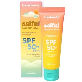 Kara Beauty Solful Face Sun Lotion Spf 50+ Pa++++ Protector Solar Coreano Moisurizing, No White Cast 1.7Oz