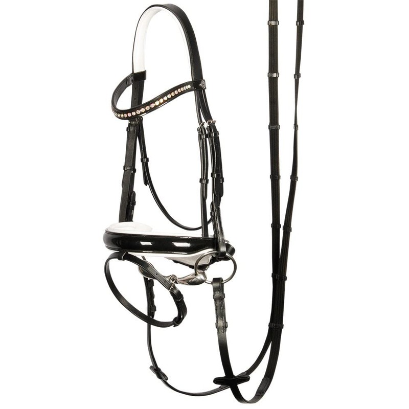 Harry's Horse Swedish Bit Chic Leather Patent Crystal Black Size