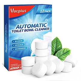 Vacplus | Limpiador Automático para Inodoro | 12 Pastillas | Blanquea, Desincrusta y Desodoriza