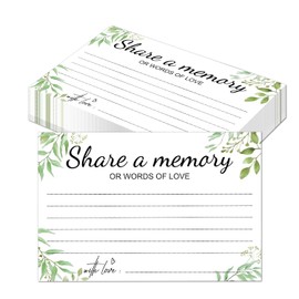 Leseogye 50Pcs Share a Memory Card, Funeral Memorial Cards, Memory Book Cards for Retirement, Memorial, Anniversary, Graduation, Birthday, Bridal Shower Game