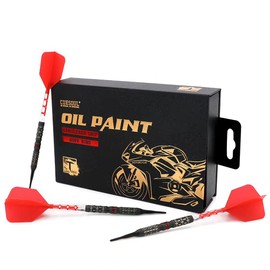 CUESOUL Handlebar Grip 20 g Soft Tip 90% Tungsten Dart Set with Oil Paint and Unified Rust T19 Flight