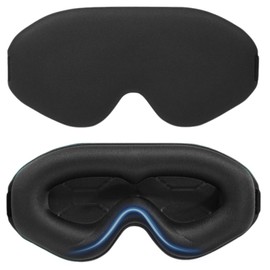 MohLythrix 100% Blackout Sleep Masks for Women & Men, Zero Eye Pressure Sleeping Eye Mask 3D Ultra Soft Comfortable Eye Masks for Sleeping with Adjustable Strap, Blindfold for Sleep/Nap/Travel, Black