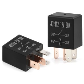 2Pcs JD1912 Car Relay 30A 12V 4 Pin Relays Automotive Truck Heavy Duty Standard Kit for Motorcycle Compatible With Mondeo JD2912 Relay