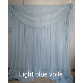 Unbranded Light blue 116" wide sheer Voile by yard, party decoration, craft. Free swatches