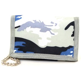 SNUGRUGS Mens/Boys Army Camouflage Wallet with Chain - Blue Army