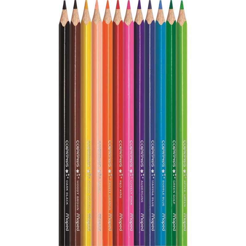 Maped Colouring Set - 12 Colour'Peps Colouring Pencils + Zenoa