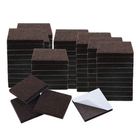 uxcell 80pcs Furniture Pads Square 1" Self-stick Non-slip Anti-scratch Felt Pads Floors Protector Dark Brown