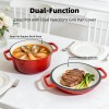 5Qt Enameled Blue Cast Iron With Double Handle Pot Lid