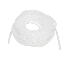 Copapa 15M 49 Ft PE Clear White Polyethylene Spiral Wire Wrap Tube PC Manage Cable 10mm 0.39'' for Computer Cable, Car Cable (Dia 10MM-Length15M, White)