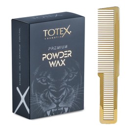 Totex Premium Hair Styling Powder Wax 20gr | Volumising Thickening Magic Dust | Ultra Strong Matte Look & Wahl Style Gold Flat Top Comb