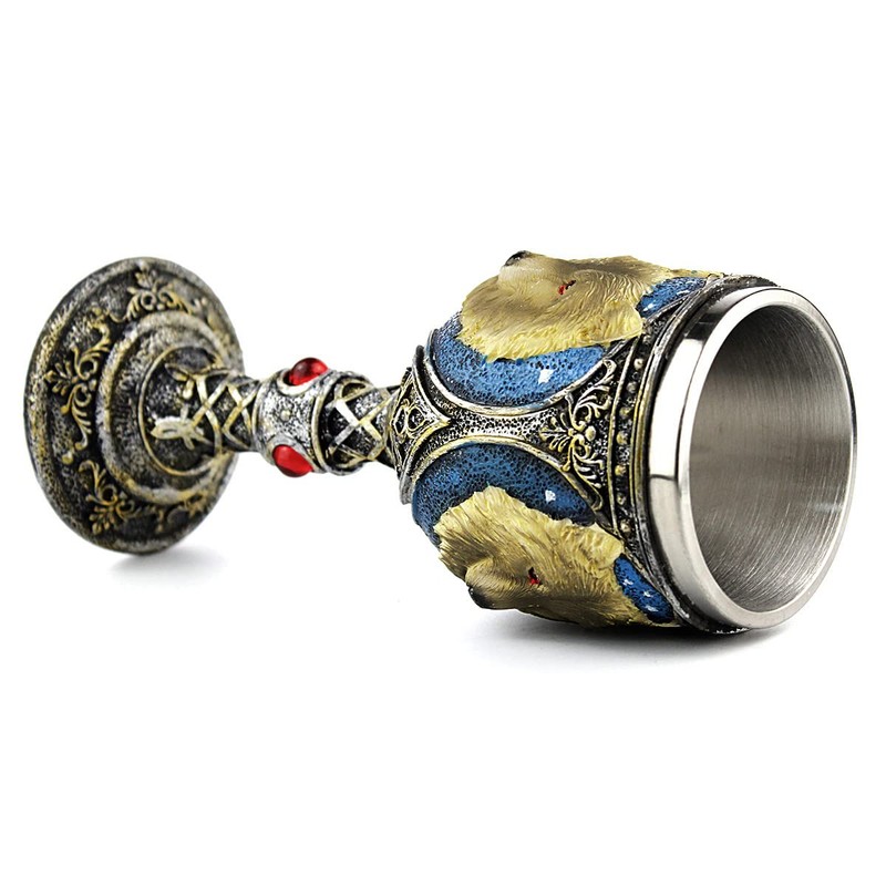 EZESO Stainless Steel Wolf Goblet, EZESO Resin 3D Wine Chalice