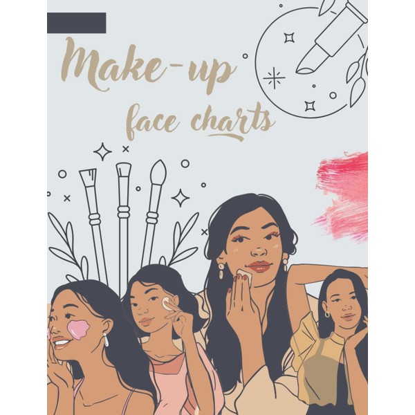 Make-up face charts with open and closed eyes.: Visualise your