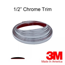 Brickyard Automotive 1/2'' X 5 ft CHROME TRIM Interior/ Exterior Body Side Bumper Door Rocker Molding