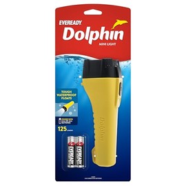 Eveready Dolphin Mini Light - Linterna LED Flotadora Resistente al Agua 125 Lúmenes + 4 Pilas AA, para Camping, Senderismo y Emergencias